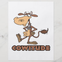 cowitude cow with attitude funny cartoon full color flyer