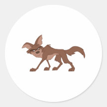 Coyote Round Stickers
