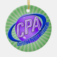 CPA ORB SWOOSH LOGO CERTIFIED PUBLIC ACCOUNTANT ORNAMENTS