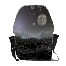 Cracked Moon Planet View Courier Bags