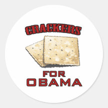 Crackers for Obama Round Stickers