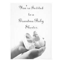 Cradled Baby Shoes Personalized Invitation