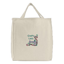 Crafty Lady Sewing Canvas Bags