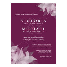 Cranberry Grape Floral Wedding Invitations