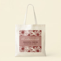 Cranberry Sunflower Personalised Wedding Party Bag bags