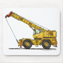 Crane All Terrain Hydraulic Construction Mouse Pad