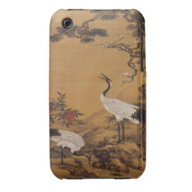 Cranes Japanese Woodblock Print Blackberry Curve C iPhone 3 Case-Mate Cases