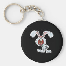 cranky yelling rabbit keychains
