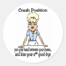 Crash Position Round Stickers