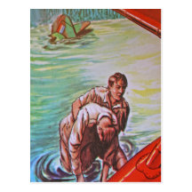 Crashed Aircraft Rescue Postcard
