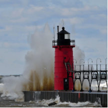 Crashing Water on South Haven Lighthouse Photo Cutouts