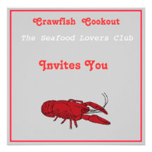Craw fish cookout personalized invites