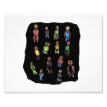 Crayon Colourful male and female figures random ag Photographic Print