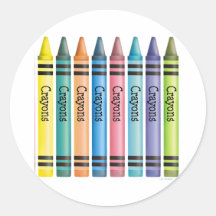 Crayon Line Round Stickers