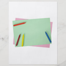 Crayons on coloured papers custom flyer