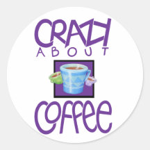 Crazy about Coffee purple Sticker