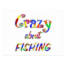 Crazy About Fishinig Postcard