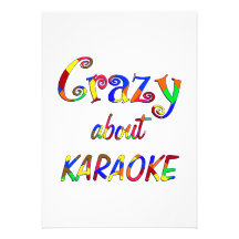 Crazy About Karaoke Custom Invitations