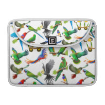 Crazy About Parrots Rickshaw Flap Sleeve MacBook Pro Sleeve