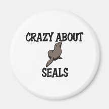 Crazy About Seals Fridge Magnet