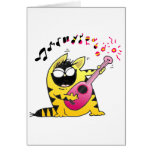 Crazy Cat Guitarist Greeting Cards