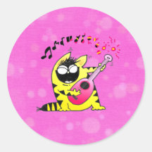 Crazy Cat Guitarist Stickers
