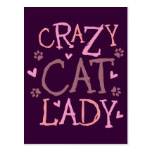Crazy Cat Lady Postcard