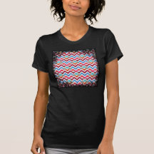 Crazy Colorful Chevron Stripes Zig Zags Pink Blue Shirts