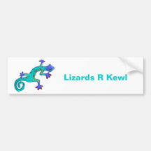 Crazy Colourful Lizard Bumper Stickers