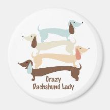 Crazy Dachshund Lady Magnet