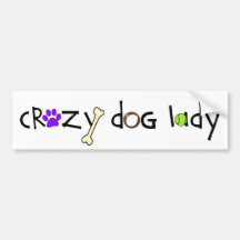 Crazy Dog Lady - Bumper Sticker (light)