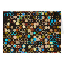 Crazy Dots Blue and Brown Greeting Card