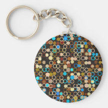 Crazy Dots Blue and Brown Key Chains