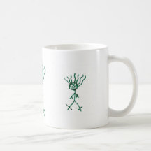 Crazy Hair Stick Guy "Dumdum" Coffee Mugs