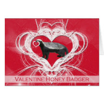Crazy Honey Badger Valentine's Day Card
