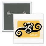 Crazy Monkey Pinback Buttons