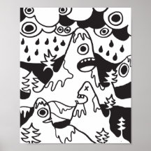 Crazy mountain graphic wall posters