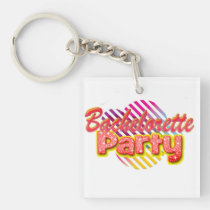 crazy wild fun retro bachelorette party bridal key chains