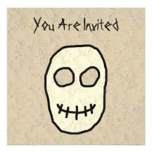 Cream and Black Skull. Primitive. Custom Announcements