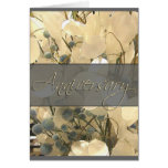 Cream and blue flower Anniversary Card
