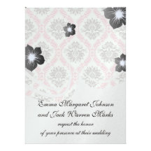 cream and grey tan damask bliss custom invites