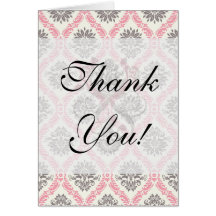 cream and grey tan damask bliss greeting card