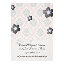 cream and grey tan damask bliss personalized invitations