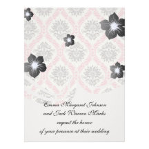 cream and grey tan damask bliss personalized invites