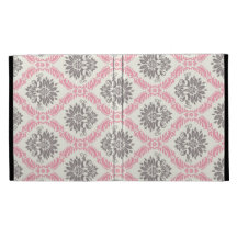 cream and grey tan damask bliss iPad folio case