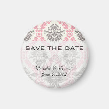 cream and grey tan damask bliss magnet