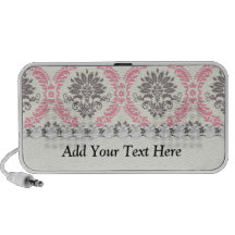 cream and grey tan damask bliss pattern design laptop speakers