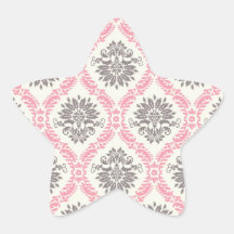 cream and grey tan damask bliss star stickers