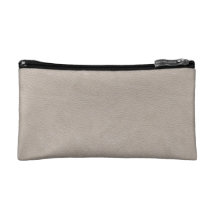 Cream beige leather texture cosmetic bag