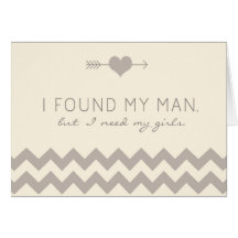 Cream & Champagne Chevron Bridesmaid Card